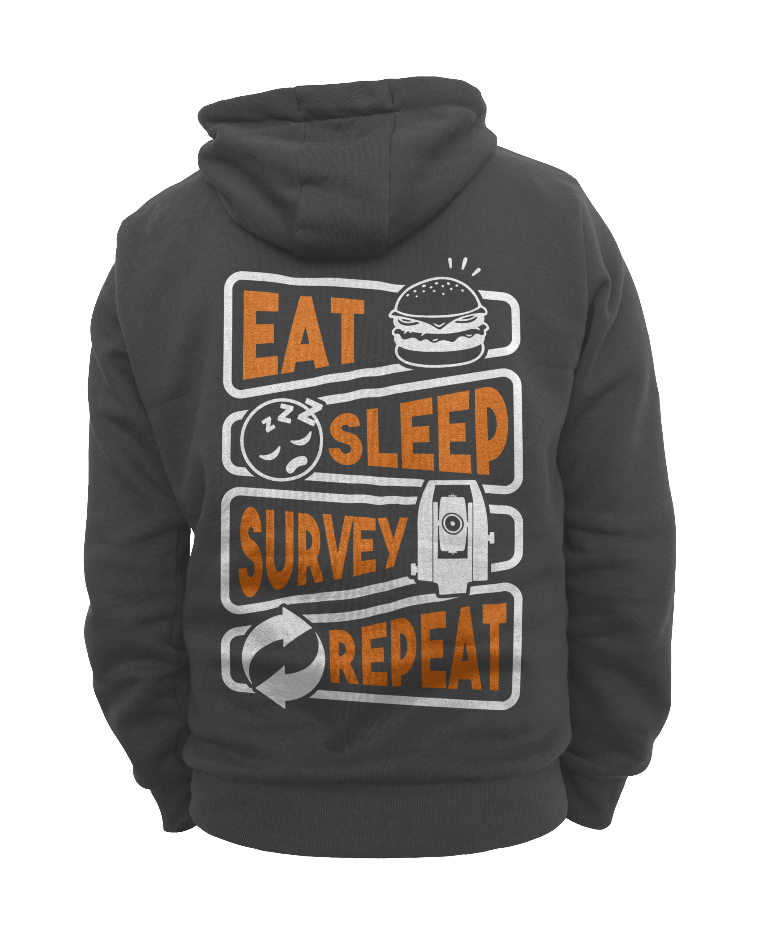 Eat, Sleep, Survey, Repeat - Gray Hoodie Main Image